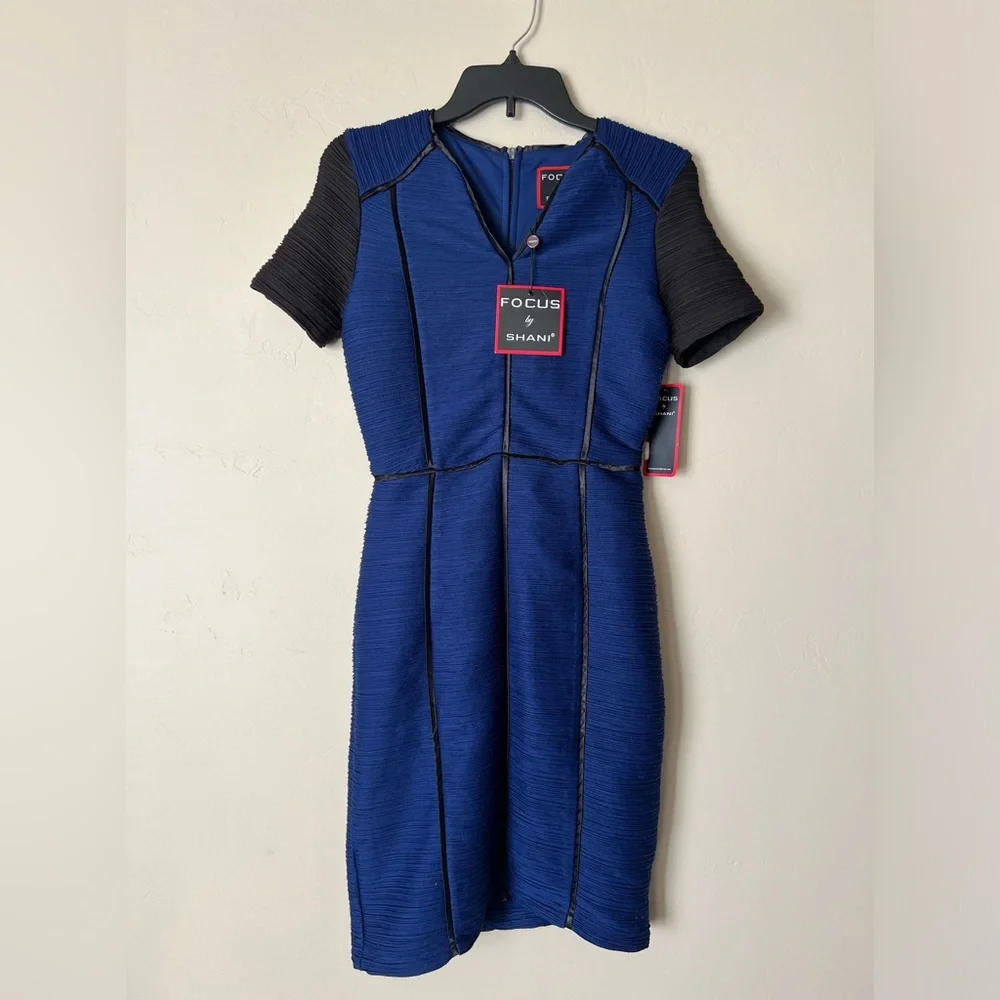 NWT FOCUS by Shani Ruched Midi Dress - Picture 2 of 6